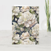 Elegant ivoor roze groen navy waterverf floral bedankkaart (Achterkant)