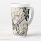 Elegant ivoor roze groen navy waterverf floral latte mok (Rechterhoek)