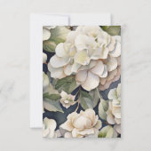 Elegant ivoor roze groen navy waterverf floral RSVP kaartje (Achterkant)