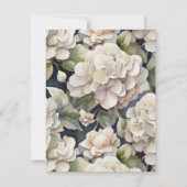 Elegant ivoor roze groen navy waterverf floral save the date (Achterkant)