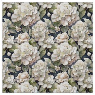 Elegant ivoor roze groen navy waterverf floral stof