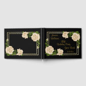 Elegant Ivoor Rozen & Gouden Glitter 18e Verjaarda Gastenboek (Volledig)