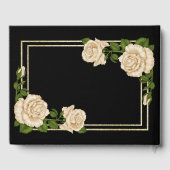 Elegant Ivoor Rozen & Gouden Glitter 18e Verjaarda Gastenboek (Achterkant)