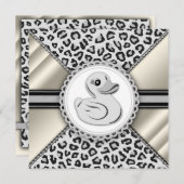 Elegant ivoor rubber eend Baby shower Kaart (Voorkant / Achterkant)