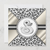 Elegant ivoor rubber eend Baby shower Kaart (Voorkant)