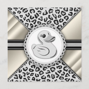 Elegant ivoor rubber eend Baby shower Kaart