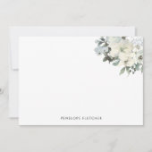 Elegant Ivoor Sage Aquarel Bloemen Notitiekaartje (Voorkant)