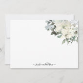 Elegant Ivoor Sage Aquarel Bloemen Notitiekaartje (Voorkant)