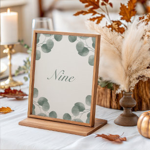 Elegant Ivoor & Sage Herfst Botanische Tafelnummer