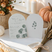 Elegant Ivoor & Sage Herfst Botanische Trouwboog Kaart