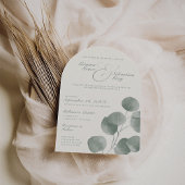 Elegant Ivoor & Sage Herfst Botanische Trouwboog Kaart