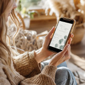 Elegant ivoor & salie Herfst Botanische bruiloft Kaart