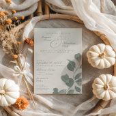 Elegant ivoor & salie Herfst Botanische bruiloft Kaart