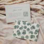 Elegant ivoor & salie Herfst Botanische bruiloft RSVP Kaartje