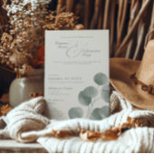 Elegant ivoor & salie Herfst Botanische foto bruil Kaart