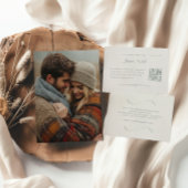 Elegant ivoor & salie Herfst Botanische foto bruil Kaart