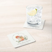 Elegant Ivoor Sinaasappel Groen Cocktail Vrijgezel Kartonnen Onderzetters (Insitu)