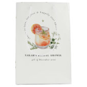 Elegant Ivoor Sinaasappel Groen Cocktail Vrijgezel Medium Cadeauzakje (Voorkant)