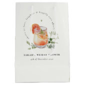 Elegant Ivoor Sinaasappel Groen Cocktail Vrijgezel Medium Cadeauzakje (Achterkant)