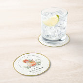 Elegant Ivoor Sinaasappel Groen Cocktail Vrijgezel Ronde Kartonnen Onderzetter (Insitu)