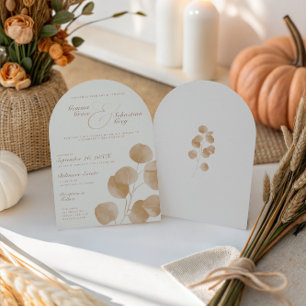 Elegant Ivoor & Terracotta Fall Wedding Arch Kaart