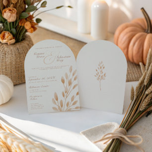 Elegant Ivoor & Terracotta Fall Wedding Arch Kaart