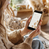 Elegant Ivoor & Terracotta Herfst Botanische bruil Kaart