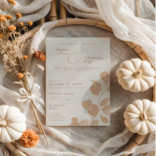 Elegant Ivoor & Terracotta Herfst Botanische bruil Kaart