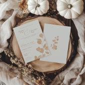 Elegant Ivoor & Terracotta Herfst Botanische bruil Kaart