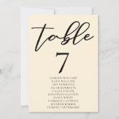 Elegant Ivoor Trouwtafel Nummer met Namen Kaart (Voorkant)