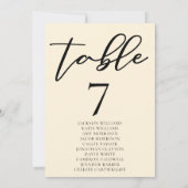 Elegant Ivoor Trouwtafel Nummer met Namen Kaart (Achterkant)