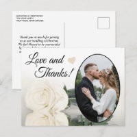 Elegant Ivoor White Rose Wedding Liefde & Bedankt
