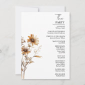 Elegant Ivoor Wildflower Trouwprogramma Kaart (Achterkant)