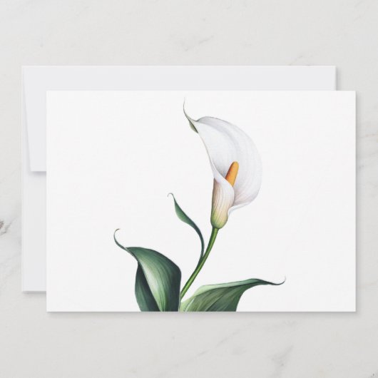 Elegant Ivoor Wit Calla Lily Bruiloft Kaart (Achterkant)