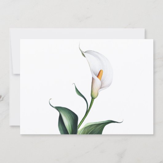 Elegant Ivoor Wit Calla Lily Bruiloft Kaart (Achterkant)