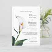 Elegant Ivoor Wit Calla Lily Bruiloft Kaart (Staand voorkant)