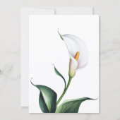 Elegant Ivoor Wit Calla Lily Bruiloft Kaart (Achterkant)
