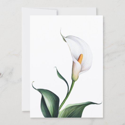Elegant Ivoor Wit Calla Lily Bruiloft Kaart (Achterkant)