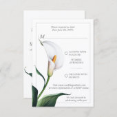 Elegant Ivoor Wit Calla Lily Bruiloft RSVP Kaartje (Voorkant / Achterkant)