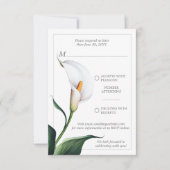 Elegant Ivoor Wit Calla Lily Bruiloft RSVP Kaartje (Voorkant)