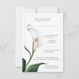 Elegant Ivoor Wit Calla Lily Bruiloft RSVP Kaartje