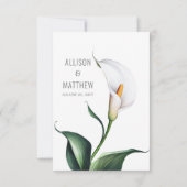 Elegant Ivoor Wit Calla Lily Bruiloft RSVP Kaartje (Achterkant)