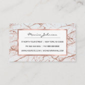 Elegant ivoor, wit faux roos goud glitter marmer aanbevelingskaartje (Achterkant)