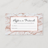 Elegant ivoor, wit faux roos goud glitter marmer aanbevelingskaartje (Voorkant)