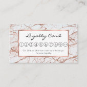 Elegant ivoor, wit faux roos goud glitter marmer klantenkaartje (Voorkant)