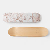 Elegant ivoor, wit faux roos goud glitter marmer persoonlijk skateboard (Horizontaal)
