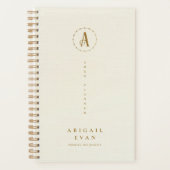 Elegant ivoor wit glitter goud wekelijks niet geda planner (Voorkant)