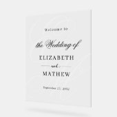 Elegant ivoor wit monogram bruiloft welkom acryl bord (Hoek)