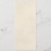 Elegant Ivoor Wit Rose met Reflecties Bruiloft Menu (Achterkant)