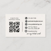 Elegant ivoor wit script moderne QR-code Visitekaartje (Achterkant)
